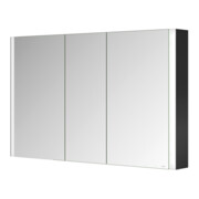 Keuco Armoire de toilette 3 portes Somaris 120x71x12,7 cm, WV, miroir chauffant, noir mat-4