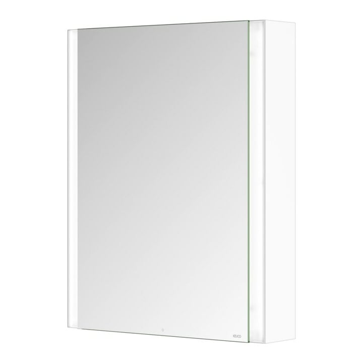 Keuco Armoire miroir 1 porte Somaris 65x73x13cm, applique, raccord gauche, blanc mat