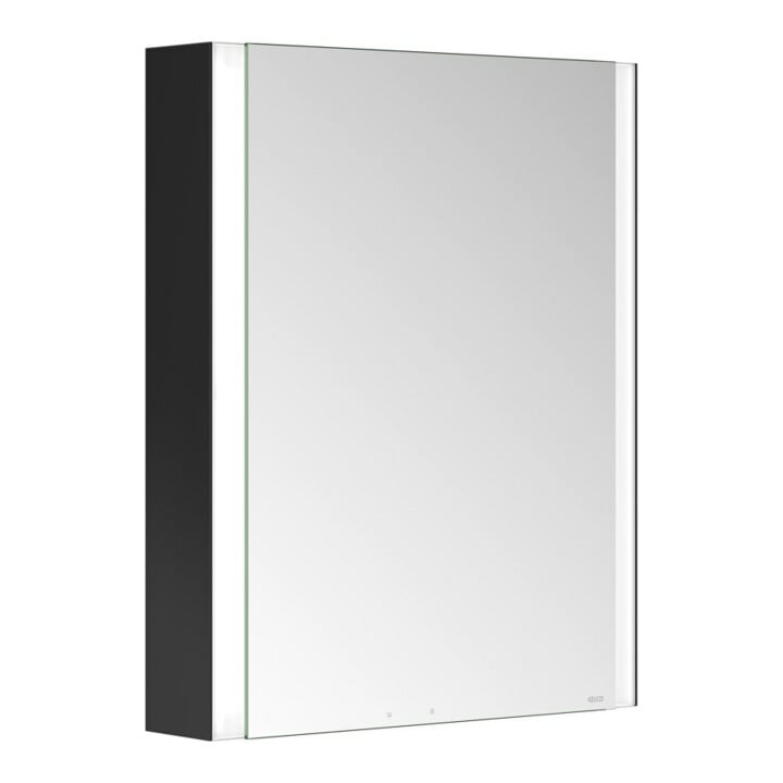 Keuco Armoire miroir 1 porte Somaris 65x73x13cm, WV, Hz, Conn. droite, noir mat