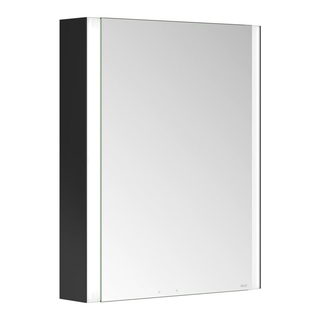 Keuco Armoire miroir 1 porte Somaris 65x73x13cm, WV, Hz, Conn. droite, noir mat