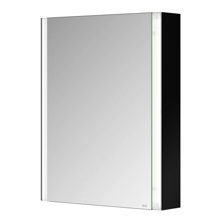 Keuco Armoire miroir 1 porte Somaris 65x73x13cm, WV, Hz, Conn. droite, noir mat