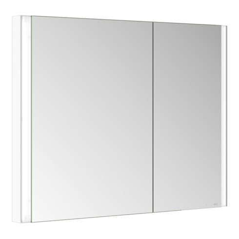 Keuco Armoire miroir 2 portes Somaris 100x71x11,5 cm, blanc mat, asymétrique