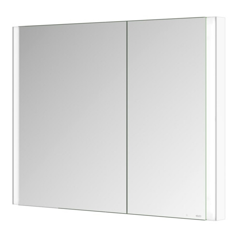 Keuco Armoire miroir 2 portes Somaris 100x71x11,5 cm, blanc mat, asymétrique