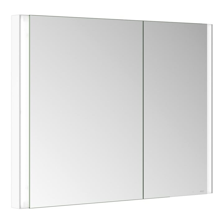 Keuco Armoire miroir 2 portes Somaris 100x71x11,5 cm, blanc mat, asymétrique