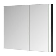 Keuco Armoire miroir 2 portes Somaris 100x71x11,5 cm, noir mat, blanc, asymétrique-2