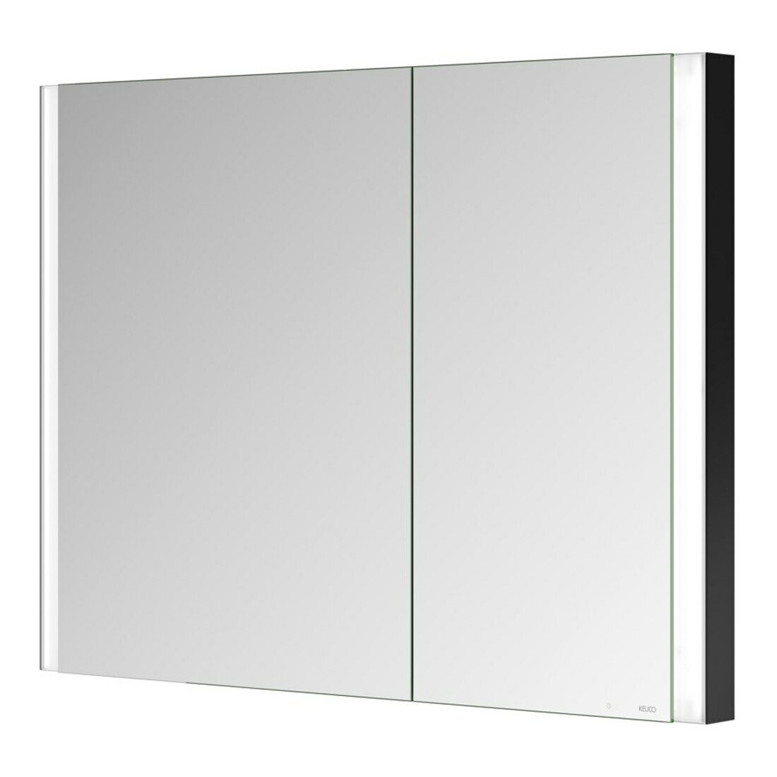 Keuco Armoire miroir 2 portes Somaris 100x71x11,5 cm, noir mat, blanc, asymétrique