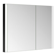 Keuco Armoire miroir 2 portes Somaris 100x71x11,5 cm, noir mat, blanc, asymétrique-4