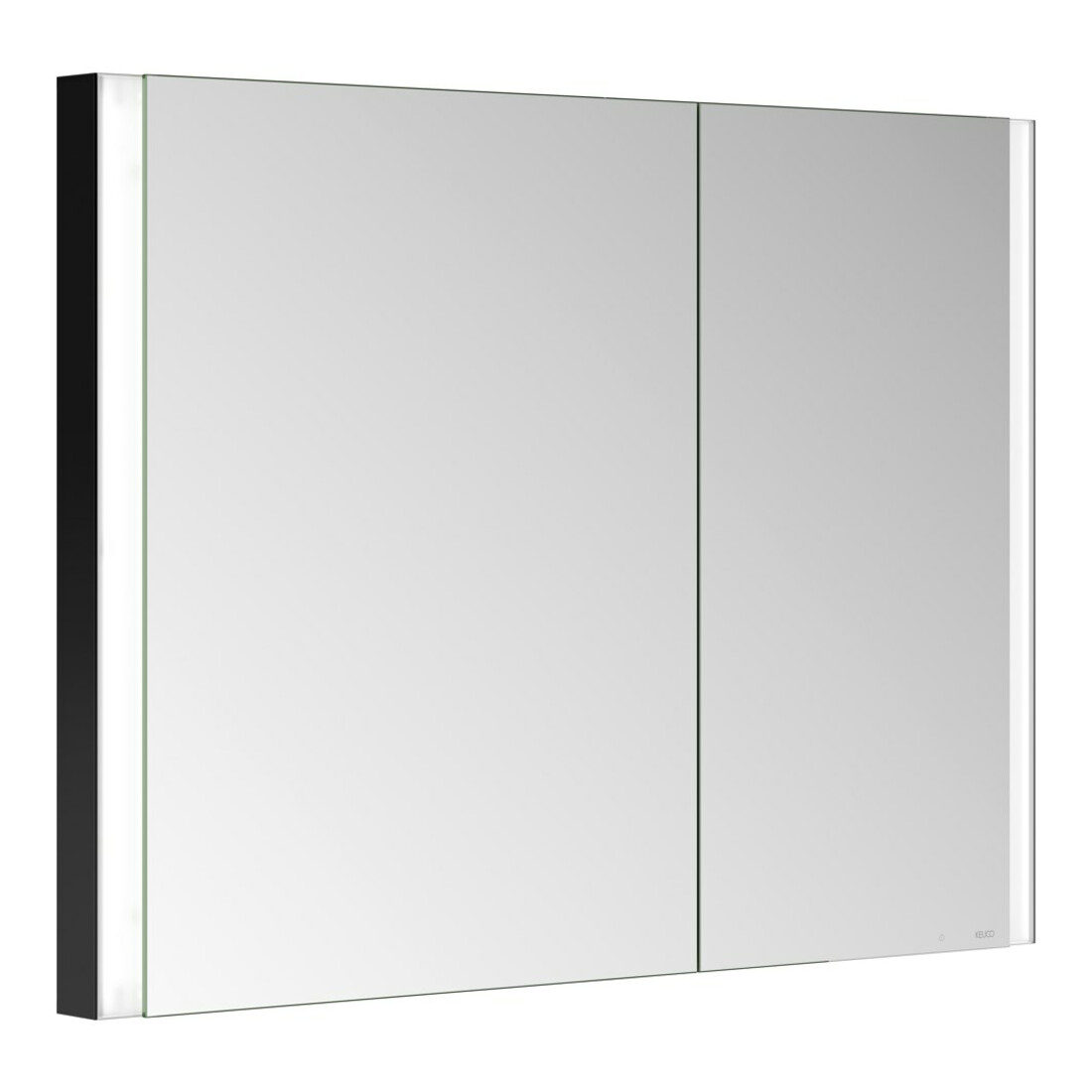 Keuco Armoire miroir 2 portes Somaris 100x71x11,5 cm, noir mat, blanc, asymétrique