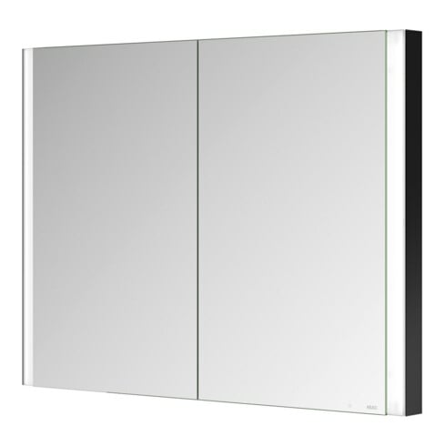 Keuco Armoire miroir 2 portes Somaris 100x71x11,5 cm, noir mat, encastrable murale