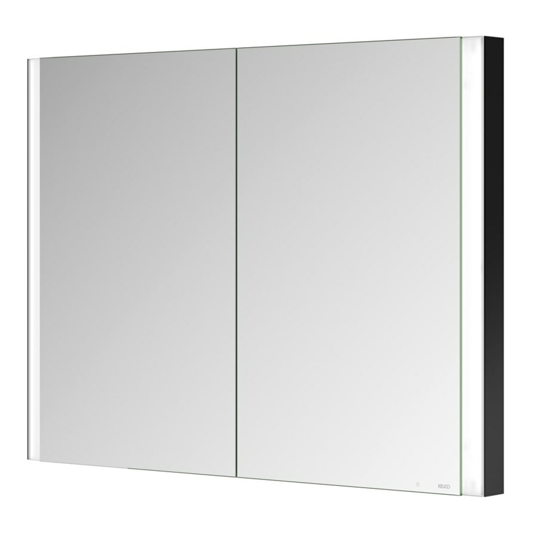 Keuco Armoire miroir 2 portes Somaris 100x71x11,5 cm, noir mat, encastrable murale