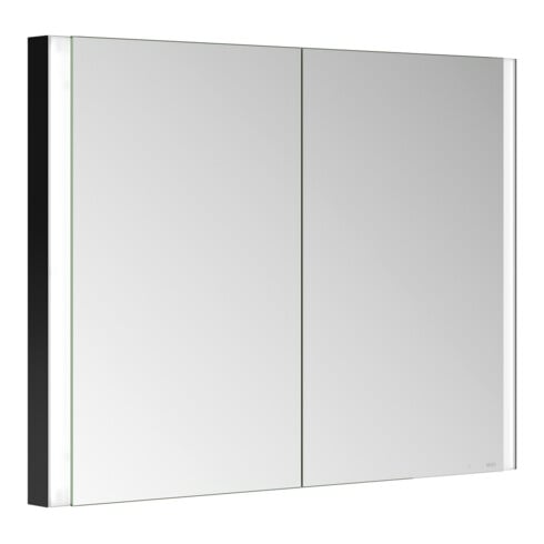 Keuco Armoire miroir 2 portes Somaris 100x71x11,5 cm, noir mat, encastrable murale