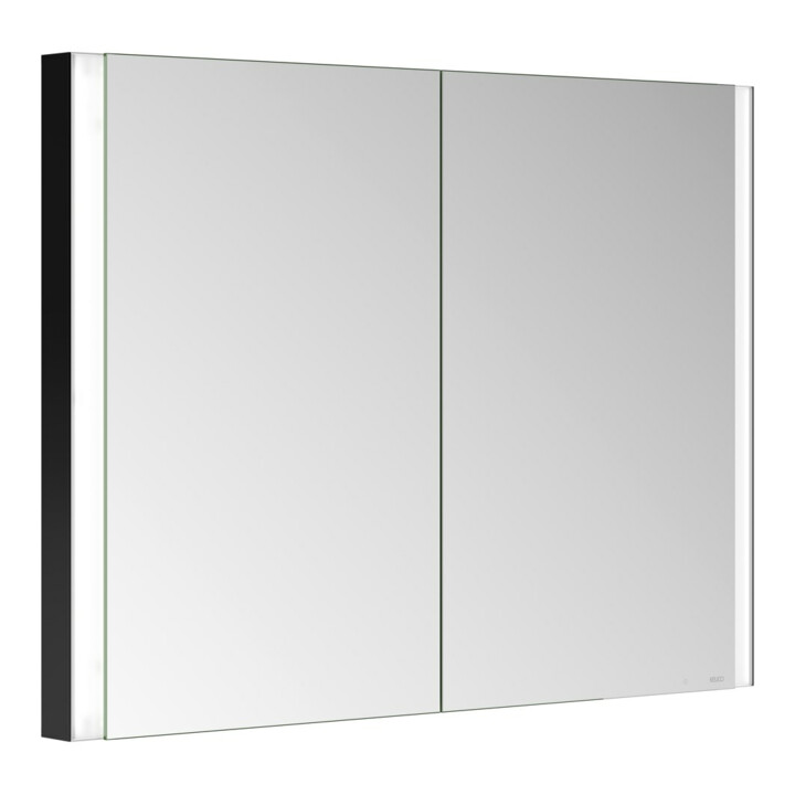 Keuco Armoire miroir 2 portes Somaris 100x71x11,5 cm, noir mat, encastrable murale