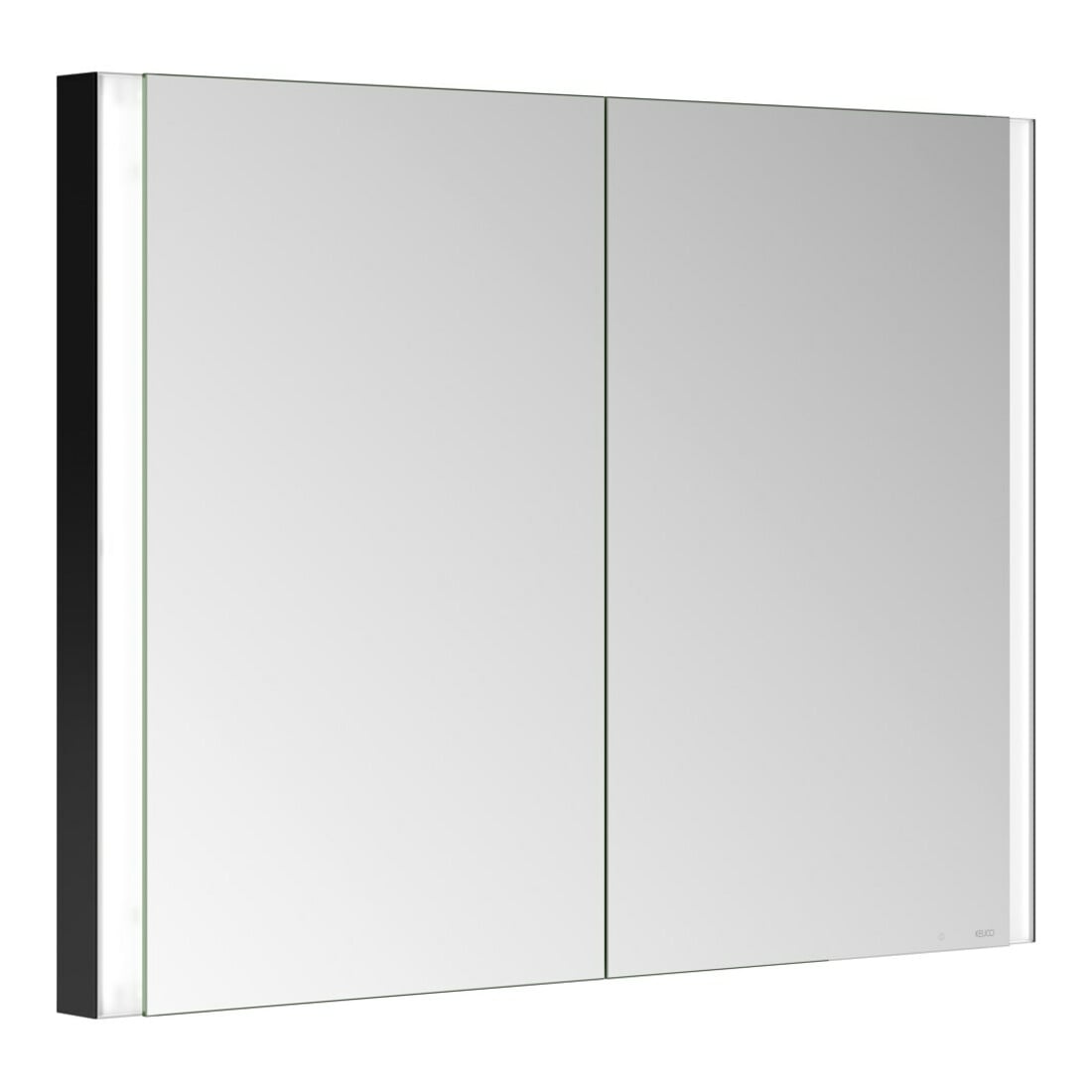 Keuco Armoire miroir 2 portes Somaris 100x71x11,5 cm, noir mat, encastrable murale