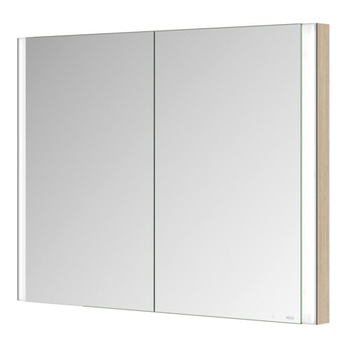 Keuco Armoire miroir 2 portes Somaris 100x71x11,5cm, décor œuf clair, encastrable mural