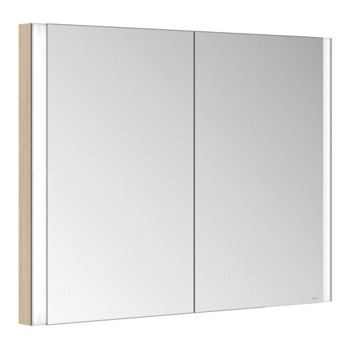 Keuco Armoire miroir 2 portes Somaris 100x71x11,5cm, décor œuf clair, encastrable mural
