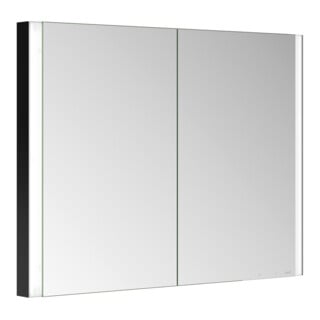 Keuco Armoire miroir 2 portes Somaris 100x71x11,5cm, noir mat, WE, chauffage miroir