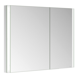Keuco Armoire miroir 2 portes Somaris 100x71x11,5cm, verre dépoli, BL, asymétrique