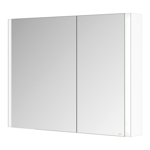 Keuco Armoire miroir 2 portes Somaris 100x71x12,7 cm, blanc mat, en saillie, asymétrique