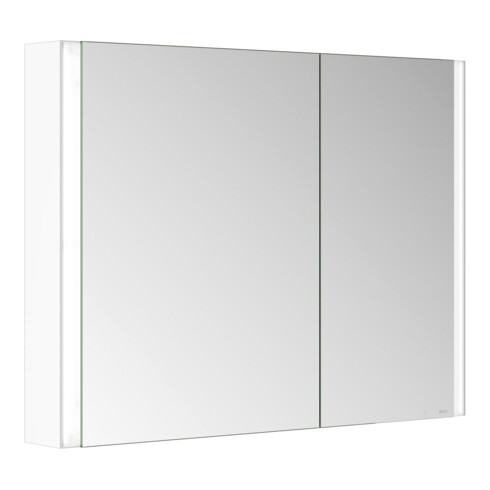 Keuco Armoire miroir 2 portes Somaris 100x71x12,7 cm, blanc mat, en saillie, asymétrique