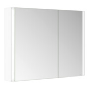 Keuco Armoire miroir 2 portes Somaris 100x71x12,7 cm, blanc mat, en saillie, asymétrique-5