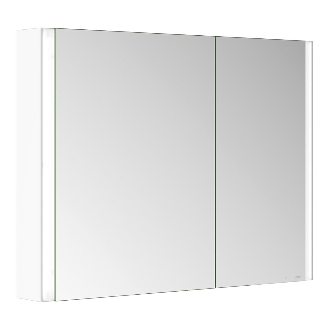 Keuco Armoire miroir 2 portes Somaris 100x71x12,7 cm, blanc mat, en saillie, asymétrique