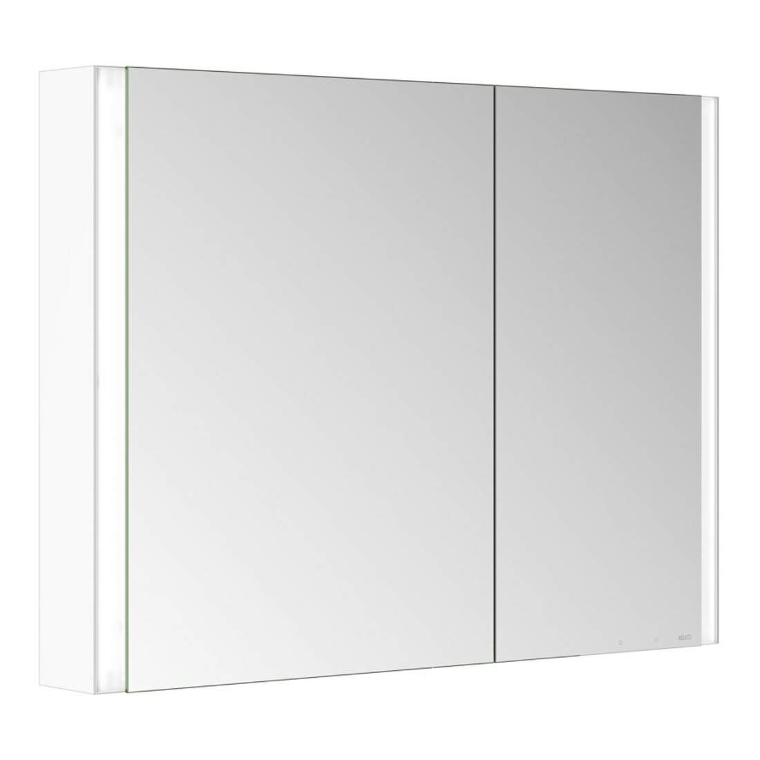 Keuco Armoire miroir 2 portes Somaris 100x71x12,7 cm, blanc mat, WV, Hz, asym.
