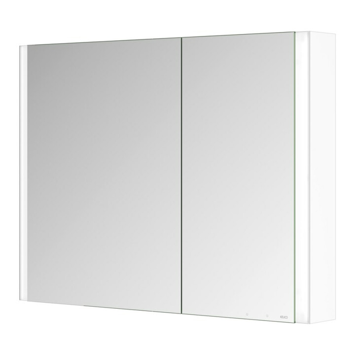 Keuco Armoire miroir 2 portes Somaris 100x71x12,7 cm, blanc mat, WV, Hz, asym.