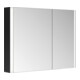 Keuco Armoire miroir 2 portes Somaris 100x71x12,7 cm, noir mat, applique, asymétrique-1