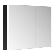 Keuco Armoire miroir 2 portes Somaris 100x71x12,7 cm, noir mat, applique, asymétrique