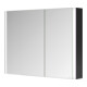 Keuco Armoire miroir 2 portes Somaris 100x71x12,7 cm, noir mat, applique, asymétrique-2