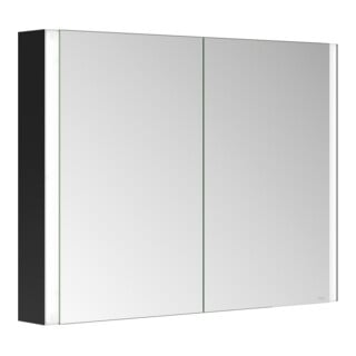 Keuco Armoire miroir 2 portes Somaris 100x71x12,7 cm, noir mat, applique murale
