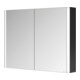 Keuco Armoire miroir 2 portes Somaris 100x71x12,7 cm, noir mat, applique murale-2