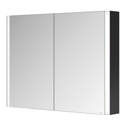 Keuco Armoire miroir 2 portes Somaris 100x71x12,7 cm, noir mat, applique murale