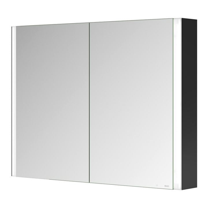 Keuco Armoire miroir 2 portes Somaris 100x71x12,7 cm, noir mat, applique murale