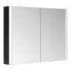 Keuco Armoire miroir 2 portes Somaris 100x71x12,7 cm, noir mat, applique murale-4