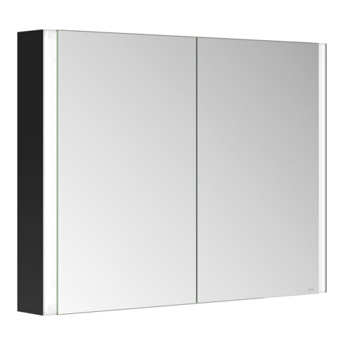 Keuco Armoire miroir 2 portes Somaris 100x71x12,7 cm, noir mat, applique murale