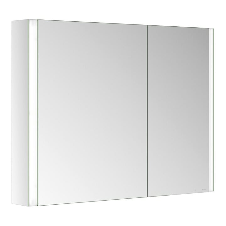 Keuco Armoire miroir 2 portes Somaris 100x71x12,7 cm, verre dépoli, en applique, asymétrique