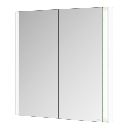 Keuco Armoire miroir 2 portes Somaris 80x71x11,5 cm, blanc mat, encastrable mural