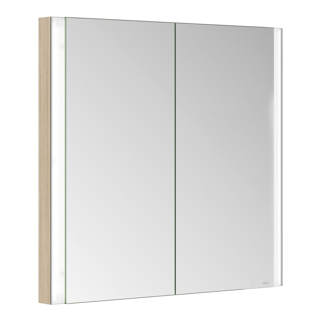 Keuco Armoire miroir 2 portes Somaris 80x71x11,5 cm, décor œuf clair, encastrable mural