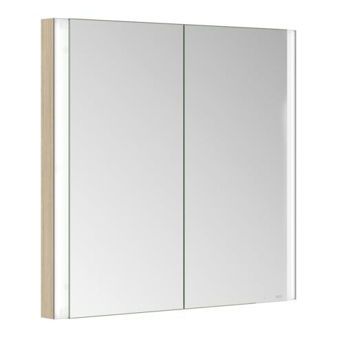 Keuco Armoire miroir 2 portes Somaris 80x71x11,5 cm, décor œuf clair, encastrable mural