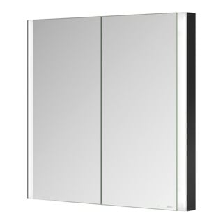 Keuco Armoire miroir 2 portes Somaris 80x71x11,5 cm, noir mat, encastrable mural
