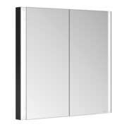 Keuco Armoire miroir 2 portes Somaris 80x71x11,5 cm, noir mat, encastrable mural-4