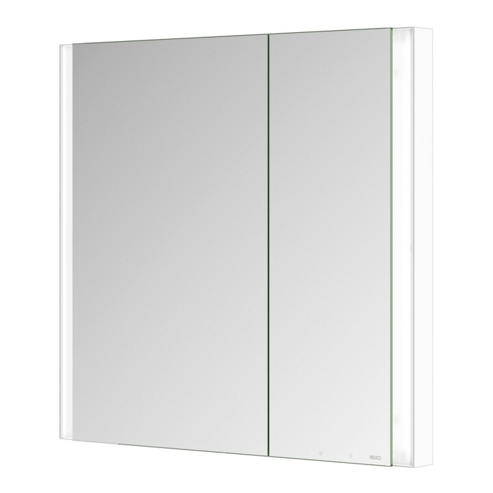 Keuco Armoire miroir 2 portes Somaris 80x71x11,5cm, blanc, asy, charnière miroir