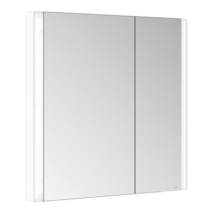 Keuco Armoire miroir 2 portes Somaris 80x71x11,5cm, blanc mat, asymétrique
