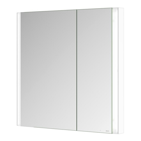 Keuco Armoire miroir 2 portes Somaris 80x71x11,5cm, blanc mat, asymétrique