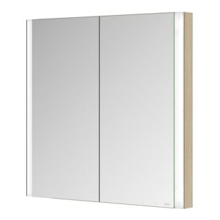 Keuco Armoire miroir 2 portes Somaris 80x71x11,5cm, décor chêne, blanc, miroir Hz.