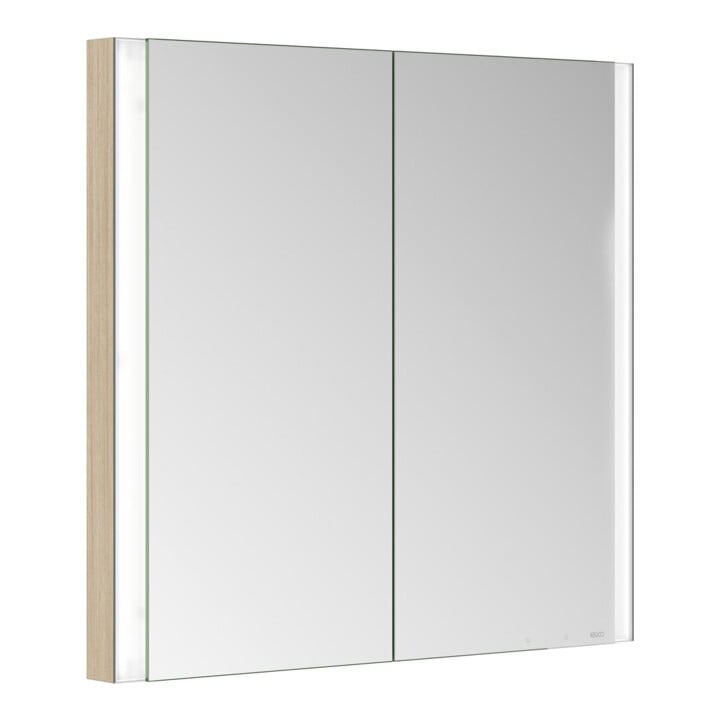 Keuco Armoire miroir 2 portes Somaris 80x71x11,5cm, décor chêne, blanc, miroir Hz.