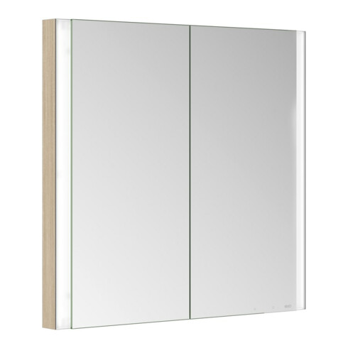 Keuco Armoire miroir 2 portes Somaris 80x71x11,5cm, décor chêne, blanc, miroir Hz.