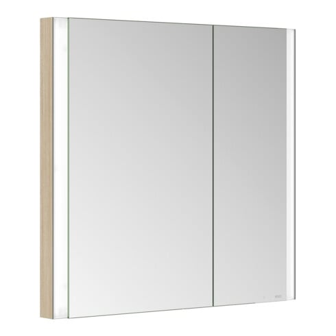 Keuco Armoire miroir 2 portes Somaris 80x71x11,5cm, décor œuf, BL, asym.
