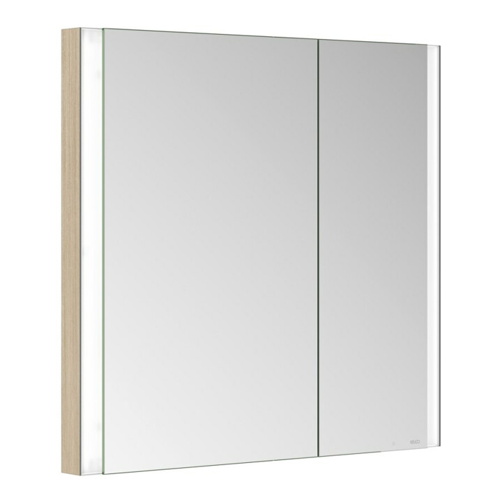Keuco Armoire miroir 2 portes Somaris 80x71x11,5cm, décor œuf, BL, asym.